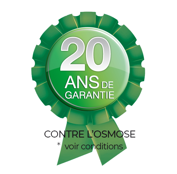 20 ans de garantie contre l'osmose par Freedom Pools